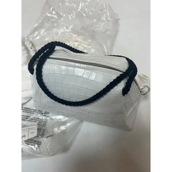 Maryam Nassir Zadeh Sun Purse White Croc Size OS NWT - Picture 2 of 6